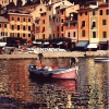 Portofino e la barca rosa - 1996, cm. 70x100