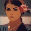 Tiana, lo sguardo e il fiore - 1999, cm. 70x70